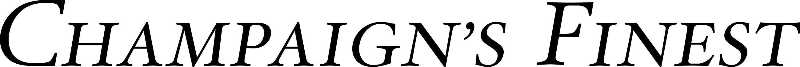 Champaign's Finest wordmark, set in Hoefler Text small caps.